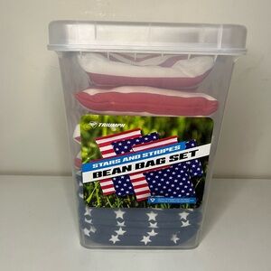 Patriotic 8-Pack 6" x 6" 16 oz. Stars and Stripes Canvas Bean Bag Set Cornhole